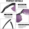 image:imageDUCO Polarized Carbon Fiber WrapAround Sunglasses for Men DC8335Black Frame Purple Lens