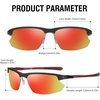 image:imageDUCO Polarized Carbon Fiber WrapAround Sunglasses for Men DC8335Black Frame Red Lens