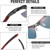 image:imageDUCO Polarized Carbon Fiber WrapAround Sunglasses for Men DC8335Black Frame Red Lens