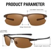 image:imageDUCO Polarized Carbon Fiber WrapAround Sunglasses for Men DC8335Brown Frame Brown Lens