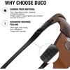 image:imageDUCO Polarized Carbon Fiber WrapAround Sunglasses for Men DC8335Brown Frame Brown Lens
