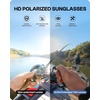 image:imageDUCO Polarized Carbon Fiber WrapAround Sunglasses for Men DC8335Gunmetal Frame Gray Lens