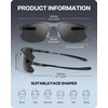 image:imageDUCO Polarized Carbon Fiber WrapAround Sunglasses for Men DC8335Gunmetal Frame Gray Lens
