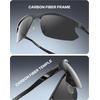 image:imageDUCO Polarized Carbon Fiber WrapAround Sunglasses for Men DC8335Gunmetal Frame Gray Lens