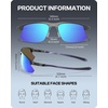 image:imageDUCO Polarized Carbon Fiber WrapAround Sunglasses for Men DC8335Gunmetal Frame Revo Blue Lens