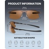 image:imageDUCO Polarized Carbon Fiber WrapAround Sunglasses for Men DC8335Matte Black Frame Brown Lens