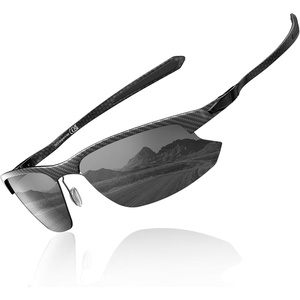 image:imageDUCO Polarized Carbon Fiber WrapAround Sunglasses for Men DC8335Gunmetal Frame Gray Lens