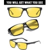 image:imageDUCO Mens Carbon Fiber Temples Polarized Anti Glare Night Vision Driving Glasses 8206