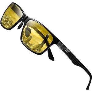 image:imageDUCO Mens Carbon Fiber Temples Polarized Anti Glare Night Vision Driving Glasses 8206